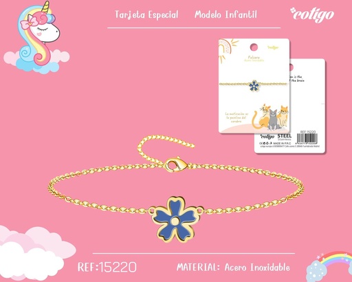 [15220] Pulsera para niña de acero color dorado - Joyería infantil