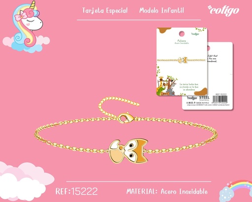 [15222] Pulsera para niña de acero color dorado - Joyería infantil