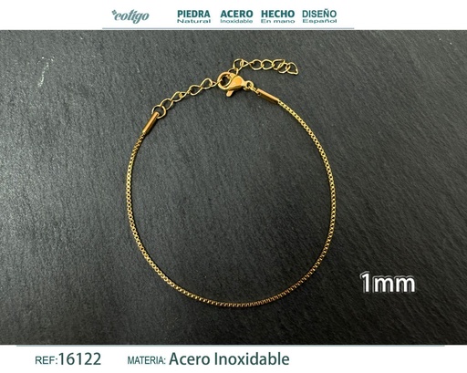 [16122] Pulsera de cadena de acero dorado - Joyas de cadena