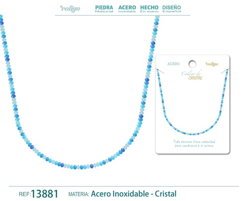 [13881] Collar de Cristal Multicolor con cierre de Acero - Accesorios de joyería elegantes