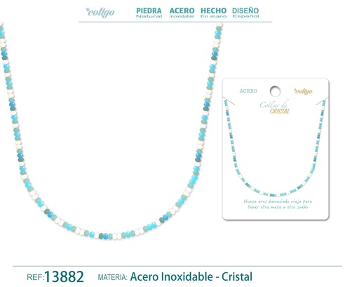 [13882] Collar de Cristal Multicolor con cierre de Acero - Accesorios de joyería elegantes