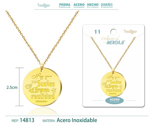 [14813] Colgante de acero inoxidable con mensaje personalizado - Accesorios de joyería