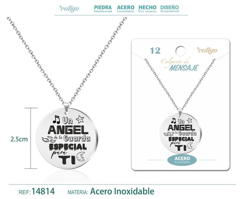 [14814] Colgante de acero inoxidable con mensaje personalizado - Accesorios de joyería