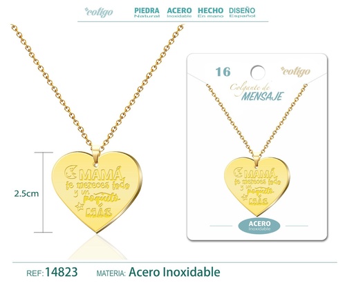 [14823] Colgante de acero inoxidable con mensaje personalizado - Accesorios de joyería