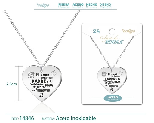 [14846] Colgante de acero inoxidable con mensaje personalizado - Accesorios de joyería
