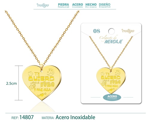 [14807] Colgante de acero inoxidable con mensaje personalizado - Accesorios de joyería