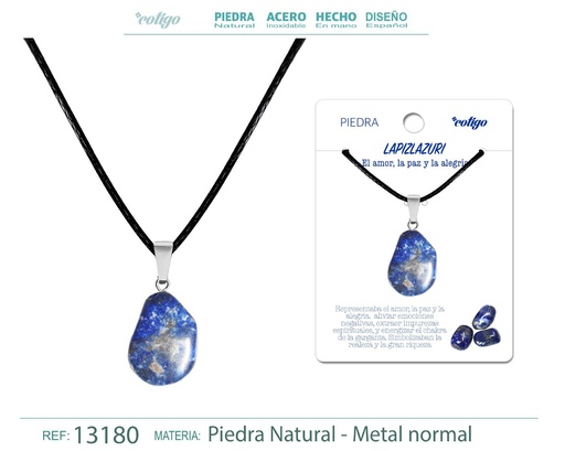 [13180] Colgante Piedra natural de Lapislázuli - Joyería artesanal