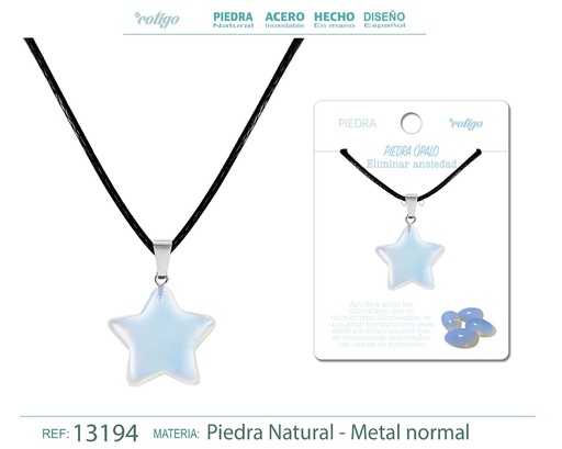 [13194] Colgante estrella de piedra de Ópalo - Joyería artesanal