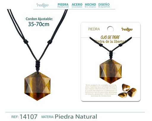 [14107] Colgante Estrella de David de piedra de Ojo de tigre - Joyería especial