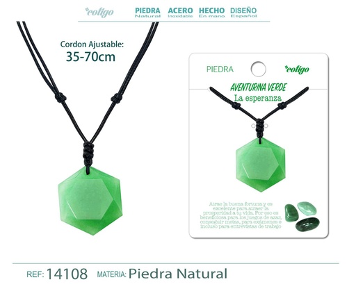 [14108] Colgante Estrella de David de piedra de Aventurina verde - Joyería especial