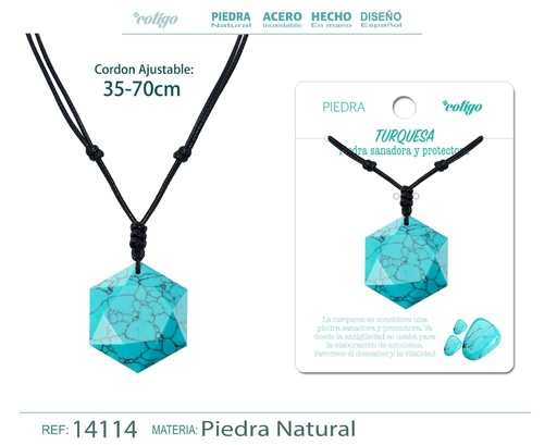 [14114] Colgante Estrella de David de piedra de Turquesa - Joyería especial
