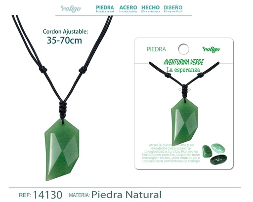 [14130] Colgante Diente de lobo de piedra de Aventurina verde - Joyería especial