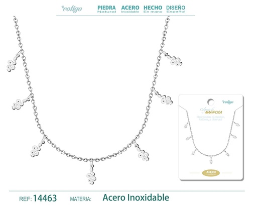 [14463] Collar con 7 colgantes de Serpiente Plateado - Accesorios de joyería con temática animal