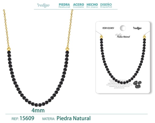 [15609] Collar volcánico 4mm - Joyería de minerales naturales y elegancia