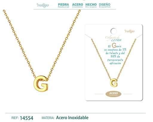 [14554] Collar letra G color dorado - Joyería personalizable y elegante