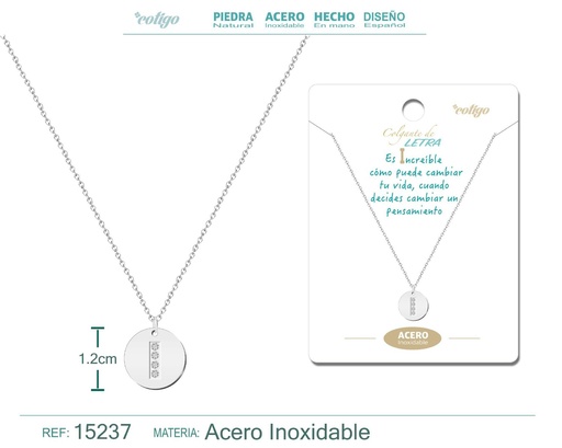 [15237] Collar con letra I en color plateado - Joyería personalizada