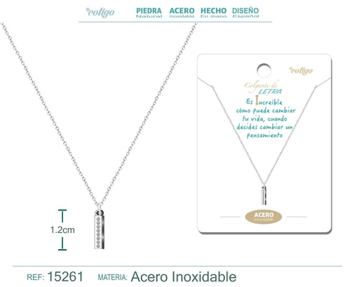 [15261] Collar con letra I en color plateado - Joyería personalizada