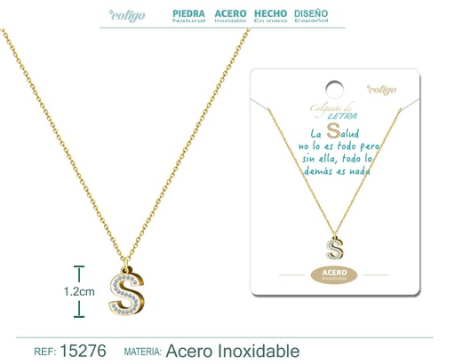 [15276] Collar con letra S color dorado - Joyería, collares y accesorios