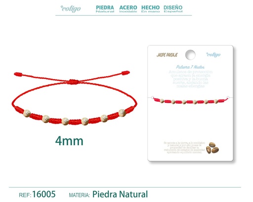 [16005] Pulsera de 7 Nudos con Jaspe paisaje 4mm - Pulseras de piedras naturales