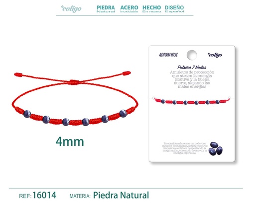 [16014] Pulsera de 7 Nudos con Aventurina Noche 4mm - Pulseras de piedras naturales