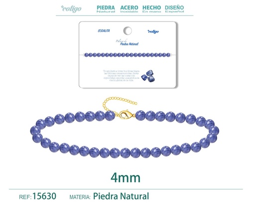 [15630] Pulsera de Sodalita 4 mm - Joyería de moda y accesorios