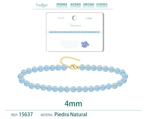 [15637] Pulsera de Ópalo 4 mm - Joyería de moda y accesorios