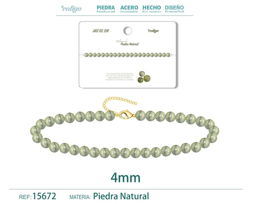 [15672] Pulsera de jade del sur de 4 mm - Joyería de moda y pulseras