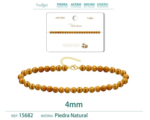 [15682] Pulsera de Jaspe Paisina 4 mm - Joyería de moda y accesorios