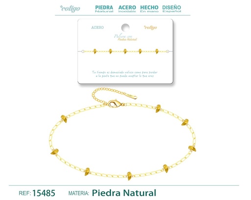 [15485] Pulsera de Acero con Piedra Natural - Joyería de acero y accesorios