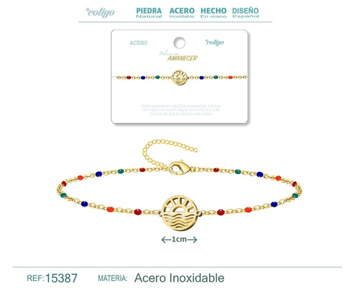 [15387] Pulsera de acero multicolor con amanecer - Accesorios de joyería