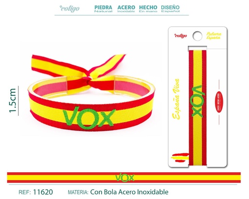 [11620] Pulsera Vox España Tejido - Pulsera de Bandera
