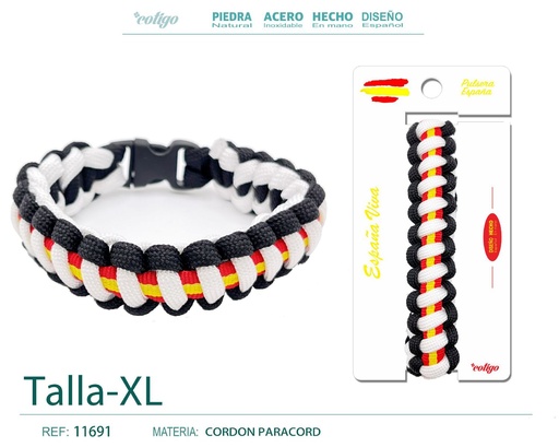 [11691] Pulsera Paracord Bandera Española - Pulsera de Bandera
