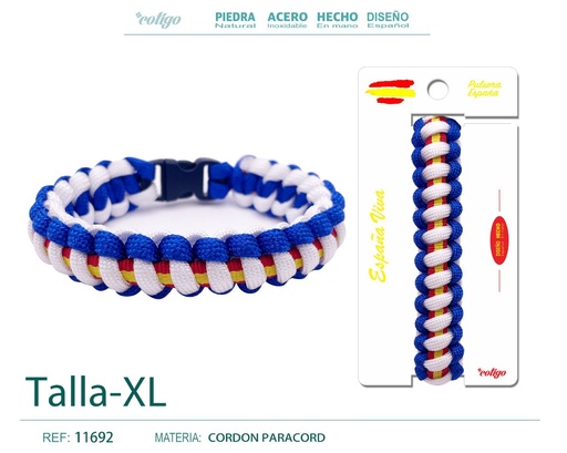 [11692] Pulsera Paracord Bandera Española - Pulsera de Bandera