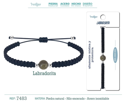 [7483] Pulsera de hilo con piedra natural - Joyería que conecta con la energía de las piedras