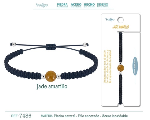 [7486] Pulsera de hilo con piedra natural - Accesorios con significado y belleza