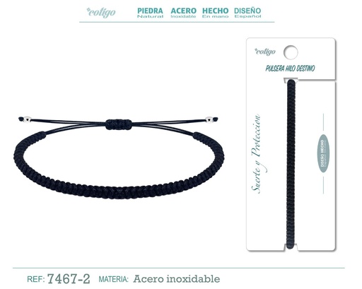 [7467-2] Pulsera de hilo destino redondo - Joyería sencilla y elegante