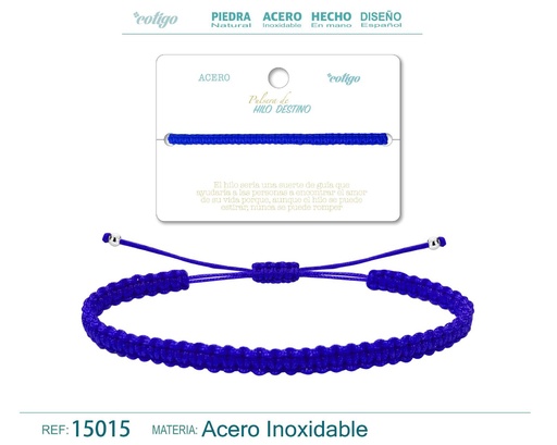[15015] Pulsera de hilo destino en color azul - Accesorios con estilo y color