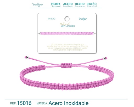 [15016] Pulsera de hilo destino en color rosa - Joyería femenina y chic