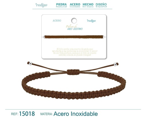 [15018] Pulsera de hilo destino en color café - Accesorios versátiles y cálidos