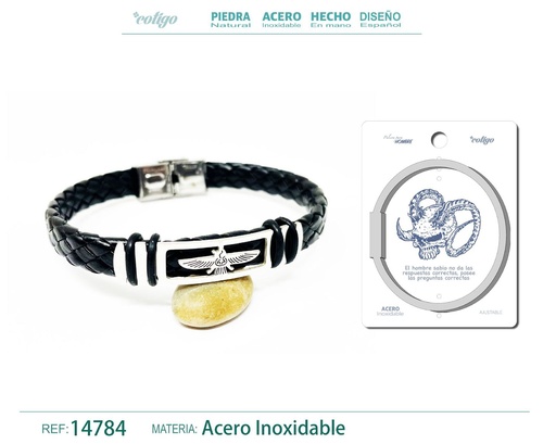 [14784] Pulsera de acero con goma - Joyería que añade carácter a tu estilo