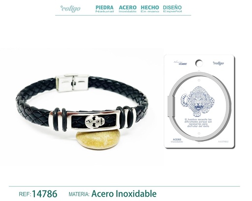 [14786] Pulsera de acero con goma - Accesorios perfectos para regalos