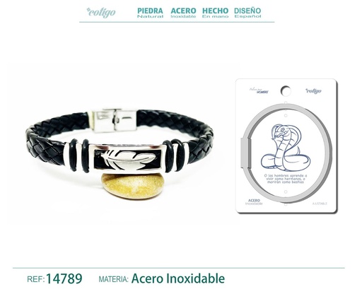 [14789] Pulsera de acero con goma - Accesorios que combinan suavidad y dureza