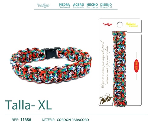 [11686] Pulsera paracord trenzado - Accesorios únicos para un estilo informal