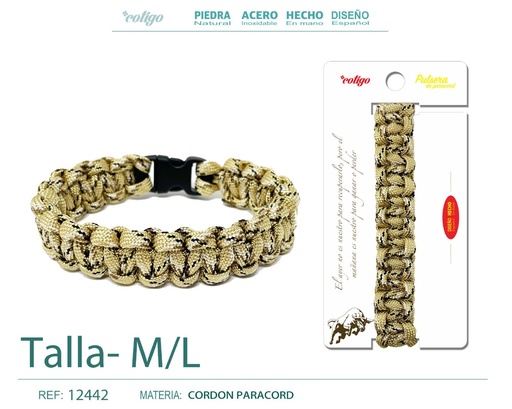 [12442] Pulsera paracord trenzado talla M,L - Accesorios de gran utilidad