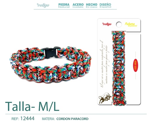 [12444] Pulsera paracord trenzado talla M,L - Accesorios perfectos para un estilo casual