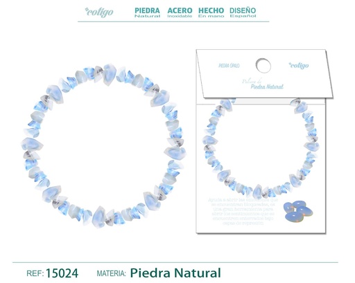 [15024] Pulsera de piedra natural opalina - Joyería que resalta la belleza de la piedra