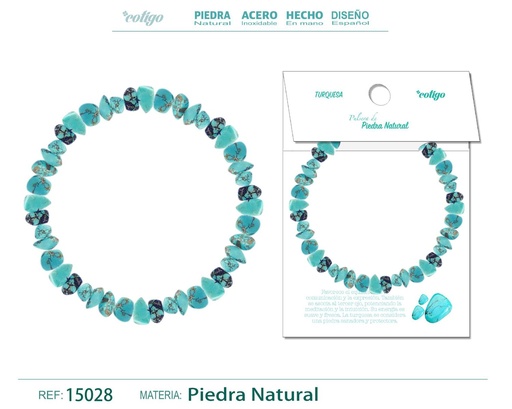 [15028] Pulsera de piedra natural turquesa - Joyería que simboliza equilibrio