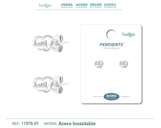 [11976-01] Pendiente acero inoxidable - Joyería de acero inoxidable