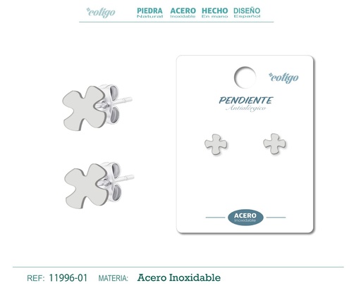 [11996-01] Pendiente acero inoxidable - Joyería de acero inoxidable