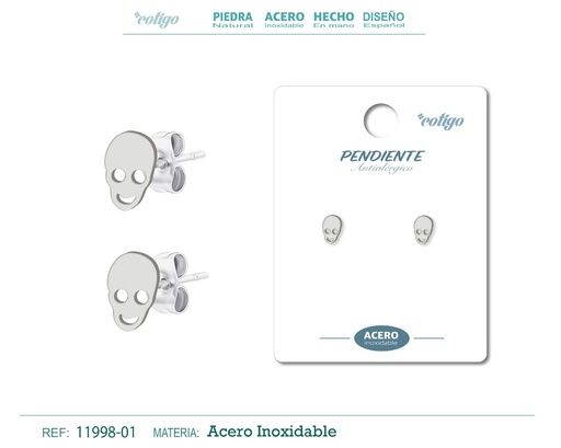 [11998-01] Pendiente acero inoxidable - Joyería de acero inoxidable